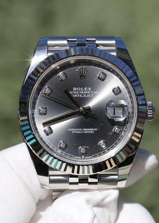 Rolex Datejust 41mm 126334 Rhodium Diamond Dial