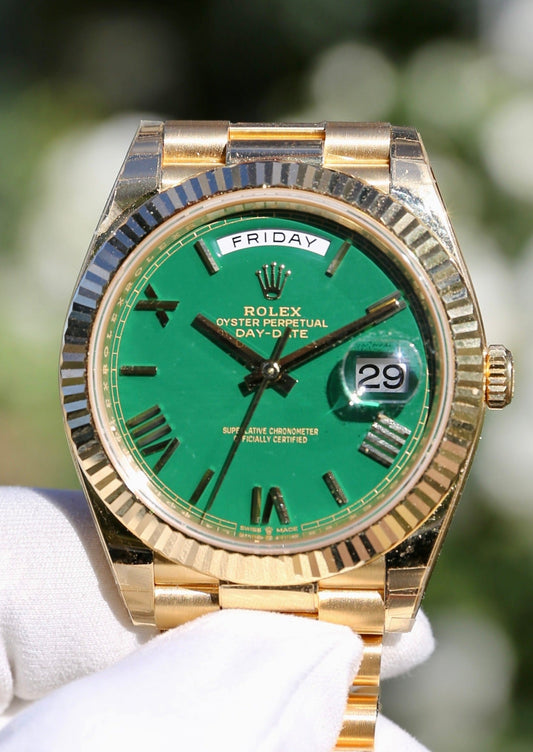 Rolex Day Date 40 228238 18K Yellow Gold Green Dial
