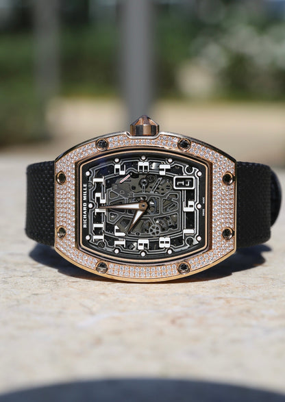 Richard Mille Extra Flat RM67-01 Rose Gold Factory Pave Diamond Set