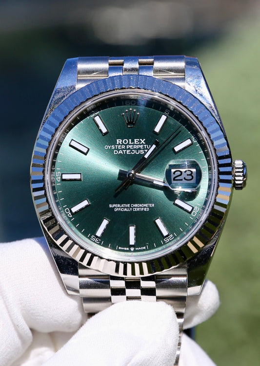 Rolex Datejust 41mm 126334 Mint Green Dial Jubilee