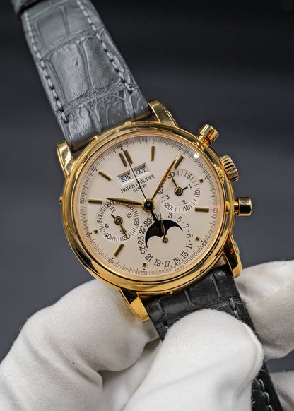 Patek Philippe Grand Complication Perpetual Calendar Chronograph 3970EJ 2nd Series Rare Leaf Hands