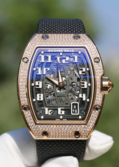 Richard Mille Extra Flat RM67-01 Rose Gold Factory Pave Diamond Set