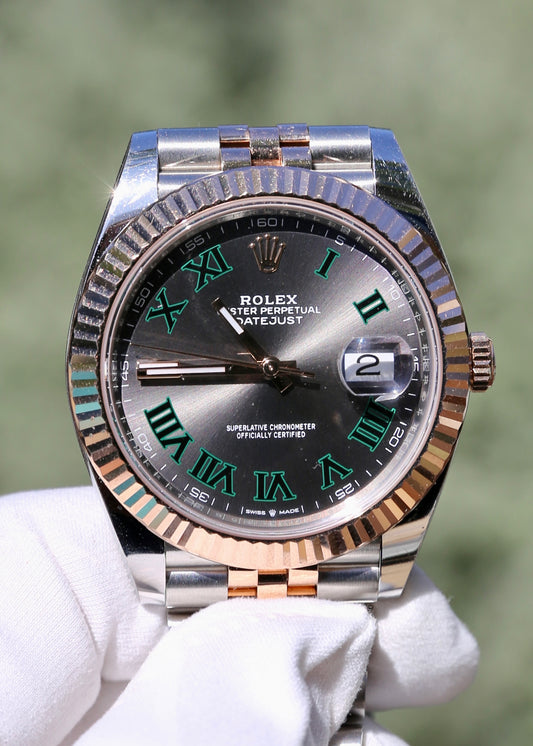 Rolex Datejust 41mm 126331 Two Tone Rose Gold Wimbledon Dial