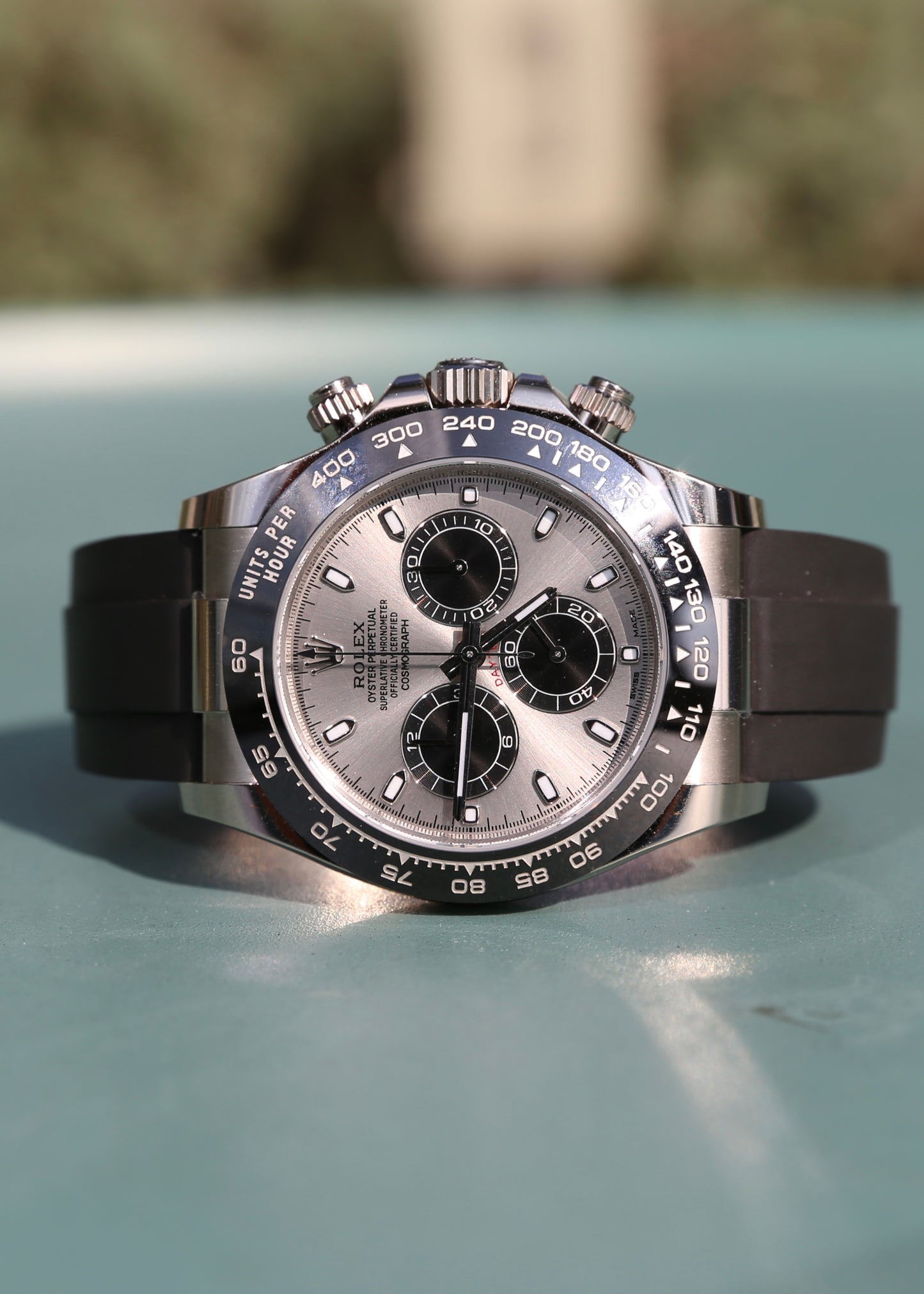 Rolex Daytona 116519LN 18K White Gold Oysterflex Slate Dial  “Ghost”