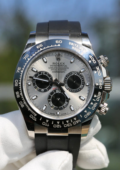 Rolex Daytona 116519LN 18K White Gold Oysterflex Slate Dial  “Ghost”